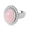 Natürlicher Peruanischer Rosa-Opal Und Weißer Zirkon-Ring, 925 Silber Platiniert (Größe 17.00) Ca. 5.83 Ct -Schmuck Shoplc 7227418