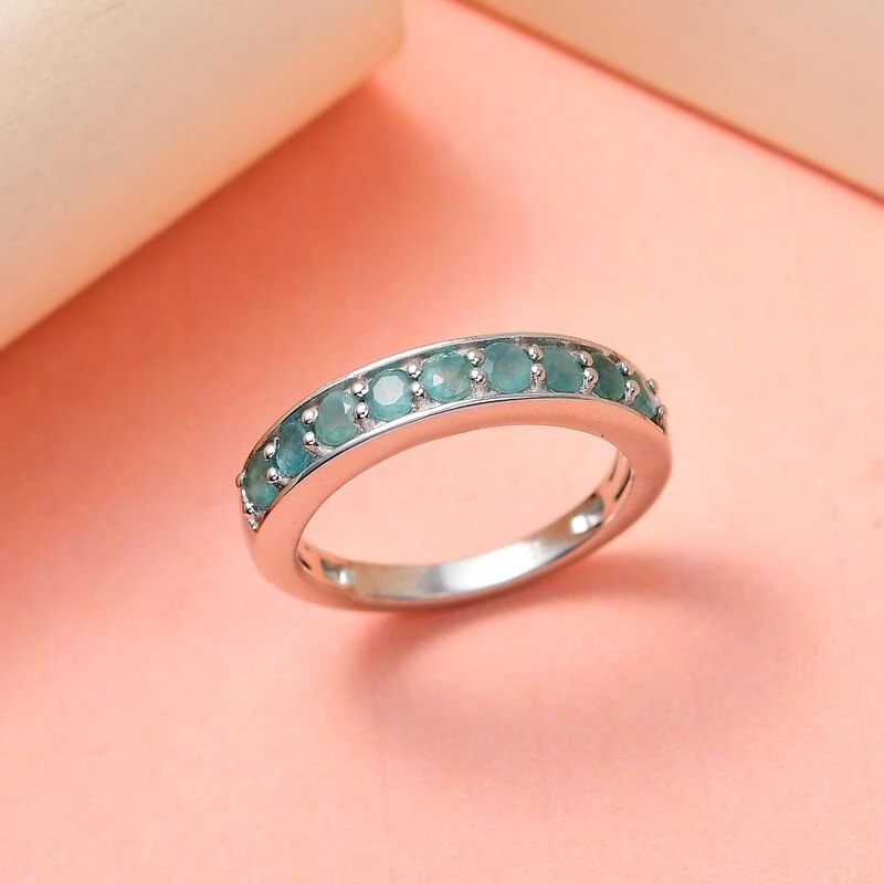 Grandidierit-Ring, 925 Silber Platiniert (Größe 19.00) Ca. 0.76 Ct 4 Grandidierit-Ring, 925 Silber Platiniert (Größe 19.00) Ca. 0.76 Ct – Bild 2