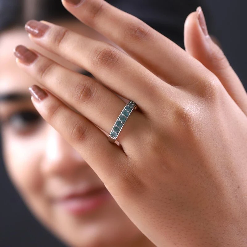 Grandidierit-Ring, 925 Silber Platiniert (Größe 19.00) Ca. 0.76 Ct 5 Grandidierit-Ring, 925 Silber Platiniert (Größe 19.00) Ca. 0.76 Ct – Bild 3