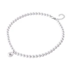 Weiße Muschelkernperlen-Halskette, (7-9mm), Ca. 45 Cm -Schmuck Shoplc 7228511 2