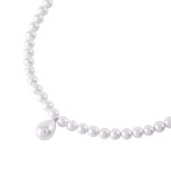 Weiße Muschelkernperlen-Halskette, (7-9mm), Ca. 45 Cm -Schmuck Shoplc 7228511 3