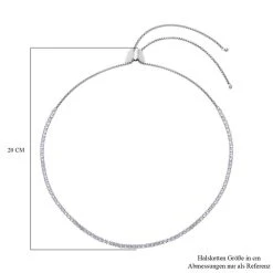 Weiße Zirkonia Halskette, Ca. 38 Cm, Edelstahl Ca. 45.00 Ct -Schmuck Shoplc 7228985 5