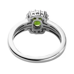 Natürlicher Chromdiopsid Und Weißer Zirkon-Ring, 925 Silber Platiniert (Größe 17.00) Ca. 1.12 Ct -Schmuck Shoplc 7228988 5