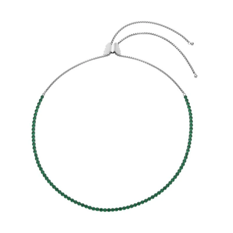 Grüne Zirkonia Halskette, Ca. 38 Cm, Edelstahl Ca. 45,00 Ct 3 Grüne Zirkonia Halskette, Ca. 38 Cm, Edelstahl Ca. 45,00 Ct