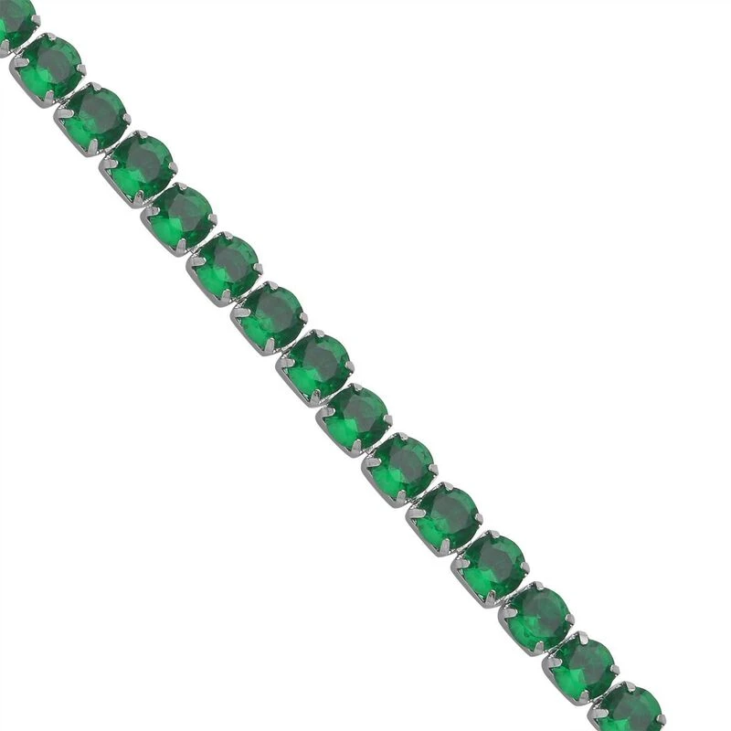 Grüne Zirkonia Halskette, Ca. 38 Cm, Edelstahl Ca. 45,00 Ct 6 Grüne Zirkonia Halskette, Ca. 38 Cm, Edelstahl Ca. 45,00 Ct – Bild 4