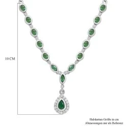 Kagem Sambische Smaragd Halskette, Ca. 45 Cm, 925 Silber Platiniert Ca. 2.60 Ct -Schmuck Shoplc 7229055 5