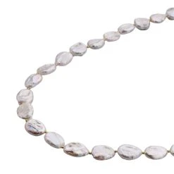 Weiße Keshi Perlen Halskette, Ca. 50 Cm, 925 Silber Vergoldet -Schmuck Shoplc 7230539 2