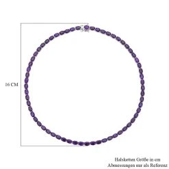 Afrikanische Amethyst Halskette, Ca. 45 Cm, 925 Silber Rhodiniert Ca. 42.72 Ct -Schmuck Shoplc 7231275 4