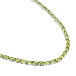 Natürliche, Peridot Halskette, Ca. 45 Cm, 925 Silber Rhodiniert Ca. 53.67 Ct -Schmuck Shoplc 7231308 2