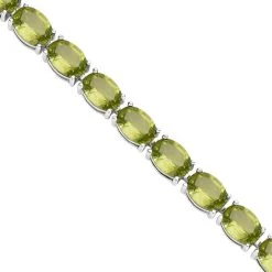 Natürliche, Peridot Halskette, Ca. 45 Cm, 925 Silber Rhodiniert Ca. 53.67 Ct -Schmuck Shoplc 7231308 3