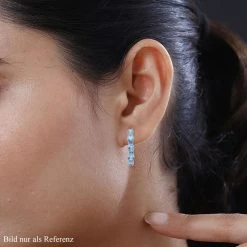 Blaue Topas-Creolen, 925 Silber Rhodiniert Ca. 17.39 Ct -Schmuck Shoplc 7231312 2