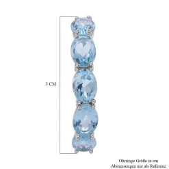 Blaue Topas-Creolen, 925 Silber Rhodiniert Ca. 17.39 Ct -Schmuck Shoplc 7231312 4