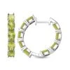 Natürliche Peridot-Creolen, 925 Silber Rhodiniert Ca. 15.22 Ct -Schmuck Shoplc 7231314
