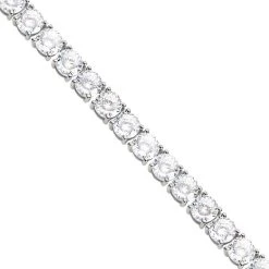 120 Facetten Moissanit Halskette, Ca. 45 Cm, 925 Silber Rhodiniert Ca. 39.09 Ct -Schmuck Shoplc 7231538 2