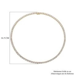 120 Facetten Moissanit Halskette, Ca. 45 Cm, 925 Silber Gelbgold Vermeil Ca. 39.09 Ct -Schmuck Shoplc 7231565 3
