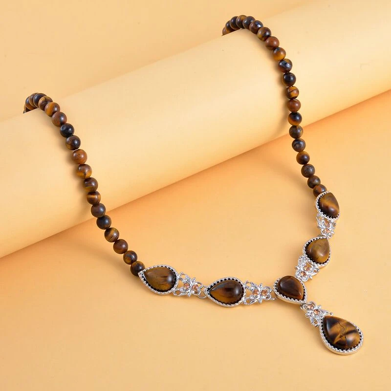 Gelbes Tigerauge Halskette Ca. 45 Cmca. 164,00 Ct 4 Gelbes Tigerauge Halskette Ca. 45 Cmca. 164,00 Ct – Bild 2