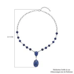 Lapislazuli Collier, Ca. 45 Cm, Silberfarben Ca. 70.00 Ct -Schmuck Shoplc 7235851 3