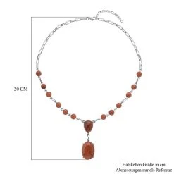 Goldenes Sandstein Collier, Ca. 45 Cm, Silberfarben, Ca. 70,00 Ct -Schmuck Shoplc 7235891 3