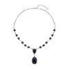 Blaues Sandstein Collier, Ca. 45 Cm, Silberfarben Ca. 70.00 Ct -Schmuck Shoplc 7235895