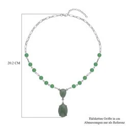Grünes Aventurin Collier, Ca. 45 Cm, Silberfarben Ca. 70.00 Ct -Schmuck Shoplc 7235897 3