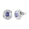 Tansanit Und Weiße Diamant Ohrringe, 925 Silber Platiniert Ca. 1.35 Ct -Schmuck Shoplc 7237357