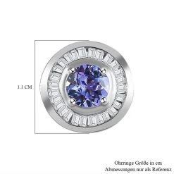 Tansanit Und Weiße Diamant Ohrringe, 925 Silber Platiniert Ca. 1.35 Ct -Schmuck Shoplc 7237357 4