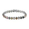 Mehrfarbiges-Turmalin Und Weißes Zirkon Armband, Ca. 20 Cm, 925 Silber Platiniert Ca. 13.95 Ct -Schmuck Shoplc 7237595