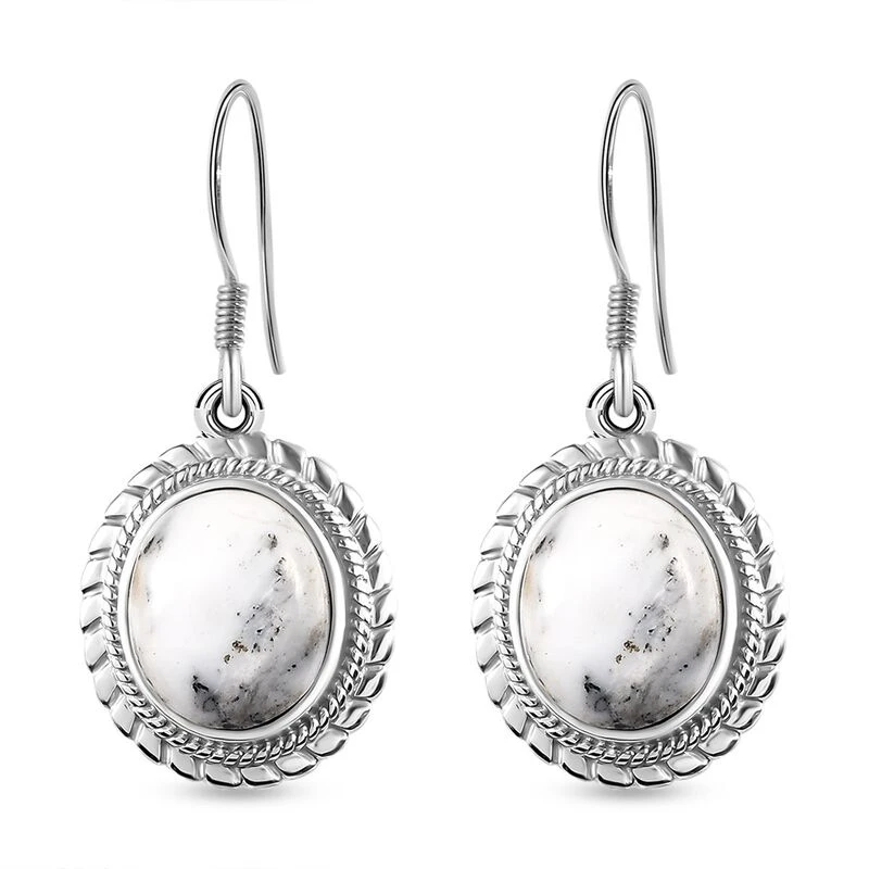 Weiße Büffel Ohrringe, 925 Silber Platiniert Ca. 9.52 Ct 3 Weiße Büffel Ohrringe, 925 Silber Platiniert Ca. 9.52 Ct