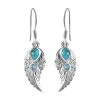Sierra Nevada Türkis Und Blau Topas Ohrringe, 925 Silber Platiniert Ca. 1.21 Ct -Schmuck Shoplc 7247484