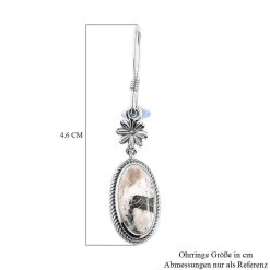 Weiße Büffel Ohrringe, 925 Silber Platiniert Ca. 6.50 Ct -Schmuck Shoplc 7247489 4