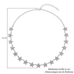 Weiße Kristall Halskette, Ca. 50 Cm, Silberfarben -Schmuck Shoplc 7247588 5