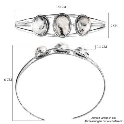 Weißer Büffel Armreif, Ca. 19 Cm, 925 Silber Platiniert Ca. 15.55 Ct -Schmuck Shoplc 7251069 5