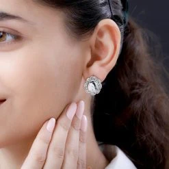 Weißer Büffel Ohrringe 925 Silber Platiniert Ca. 7.52 Ct 10 Weißer Büffel Ohrringe 925 Silber Platiniert Ca. 7.52 Ct -Schmuck Shoplc 7251832 2