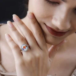 Merkur Mystischer Topas Und Weißer Zirkon-Ring, 925 Silber Platiniert (Größe 17.00) Ca. 5.71 Ct -Schmuck Shoplc 7251863 2