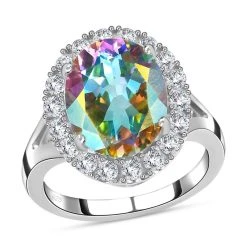 Merkur Mystischer Topas Und Weißer Zirkon-Ring, 925 Silber Platiniert (Größe 17.00) Ca. 5.71 Ct -Schmuck Shoplc 7251863 3