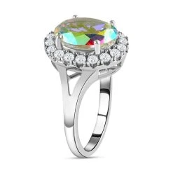 Merkur Mystischer Topas Und Weißer Zirkon-Ring, 925 Silber Platiniert (Größe 17.00) Ca. 5.71 Ct -Schmuck Shoplc 7251863 4