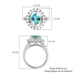 Merkur Mystischer Topas Und Weißer Zirkon-Ring, 925 Silber Platiniert (Größe 17.00) Ca. 5.71 Ct -Schmuck Shoplc 7251863 6