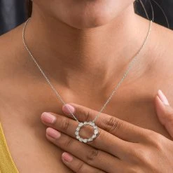 Handgearbeiteter Polki Diamant Halskette, Ca. 45 Cm, 925 Silber Platiniert Ca. 0.50 Ct -Schmuck Shoplc 7253417 2