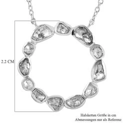Handgearbeiteter Polki Diamant Halskette, Ca. 45 Cm, 925 Silber Platiniert Ca. 0.50 Ct -Schmuck Shoplc 7253417 6