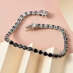 Elite Shungit Armband Ca. 20 Cm 925 Silber Platiniert Ca. 8.29 Ct -Schmuck Shoplc 7253603 1