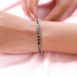 Elite Shungit Armband Ca. 20 Cm 925 Silber Platiniert Ca. 8.29 Ct -Schmuck Shoplc 7253603 2