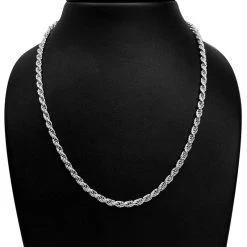 Italienische Kordel-Collier, Ca. 50 Cm, 925 Silber Rhodiniert, Ca. 22,74g -Schmuck Shoplc 7253792 1