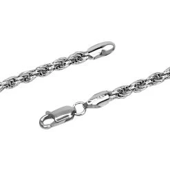 Italienische Kordel-Collier, Ca. 50 Cm, 925 Silber Rhodiniert, Ca. 22,74g -Schmuck Shoplc 7253792 3