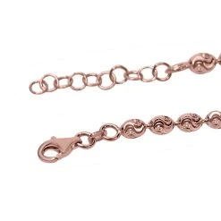 Italianisches Diamantschliff Kugel-Armband, Ca. 18 Cm, 925 Silber Rosévergoldet -Schmuck Shoplc 7253895 2