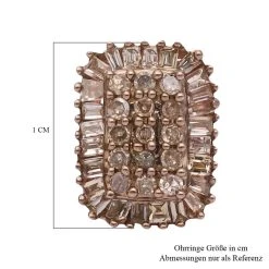 Natürlicher Champagner Diamant Ohrringe 925 Silber Roségold Vermeil Ca. 0.50 Ct -Schmuck Shoplc 7254387 4