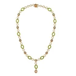 Natürliche, äthiopische Welo Opal Halskette, Ca. 45 Cm, 925 Silber Vergoldet Ca. 3.76 Ct -Schmuck Shoplc 7254440 3