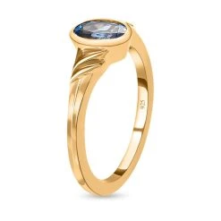 Kaschmir Kyanit Ring, 925 Silber Vergoldet (Größe 19.00) Ca. 1.03 Ct -Schmuck Shoplc 7254477 4