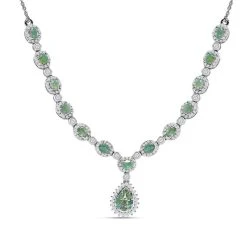 Alexandrit Halskette, Ca. 45 Cm, 925 Silber Platiniert Ca. 4.59 Ct