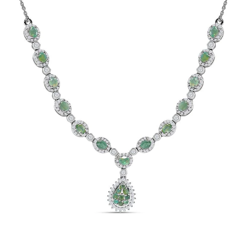 Alexandrit Halskette, Ca. 45 Cm, 925 Silber Platiniert Ca. 4.59 Ct 3 Alexandrit Halskette, Ca. 45 Cm, 925 Silber Platiniert Ca. 4.59 Ct