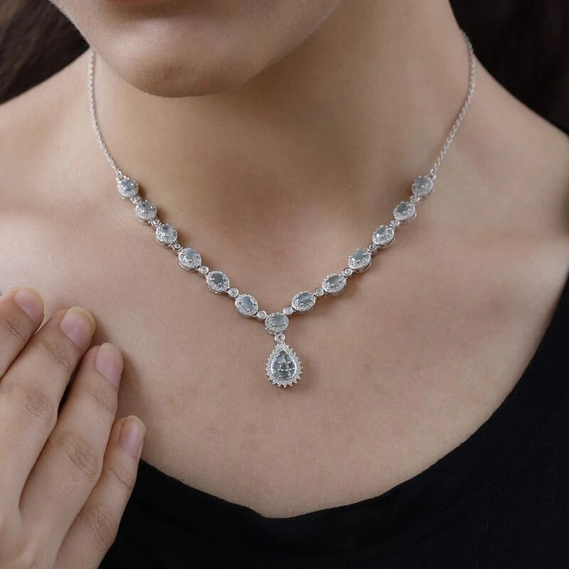 Alexandrit Halskette, Ca. 45 Cm, 925 Silber Platiniert Ca. 4.59 Ct 4 Alexandrit Halskette, Ca. 45 Cm, 925 Silber Platiniert Ca. 4.59 Ct – Bild 2